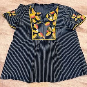 Madewell Fable Embroidered Top, Small